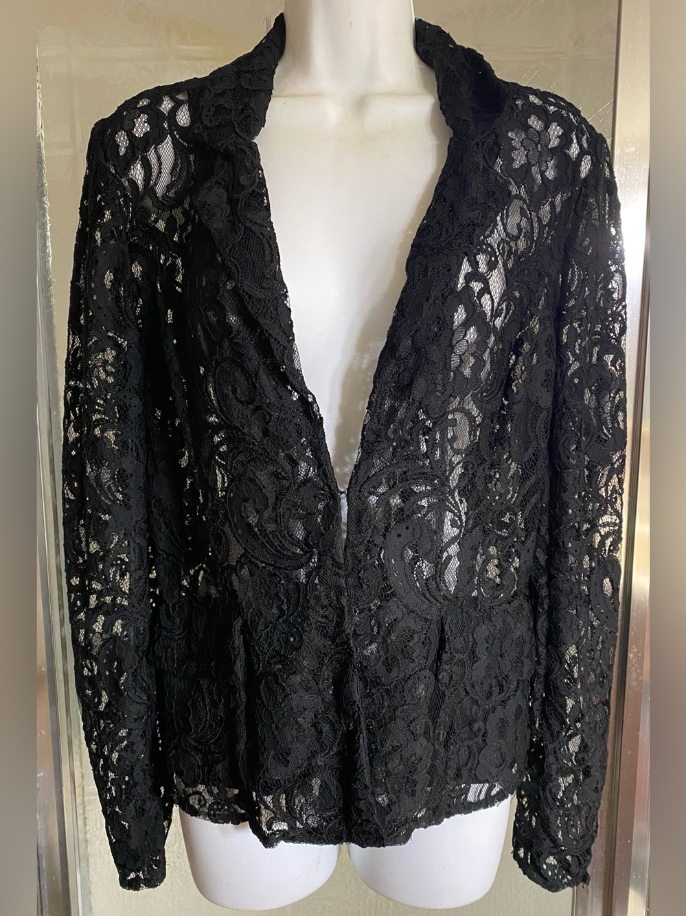 Giancarlo Ferrari Black Lace Sheer Jacket M